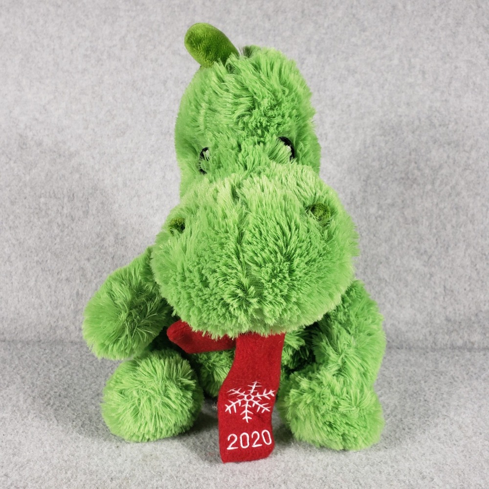 Pacific Coast Green Shaggy Alligator Plush Red Scarf 2020‎ Holiday Gator 13"